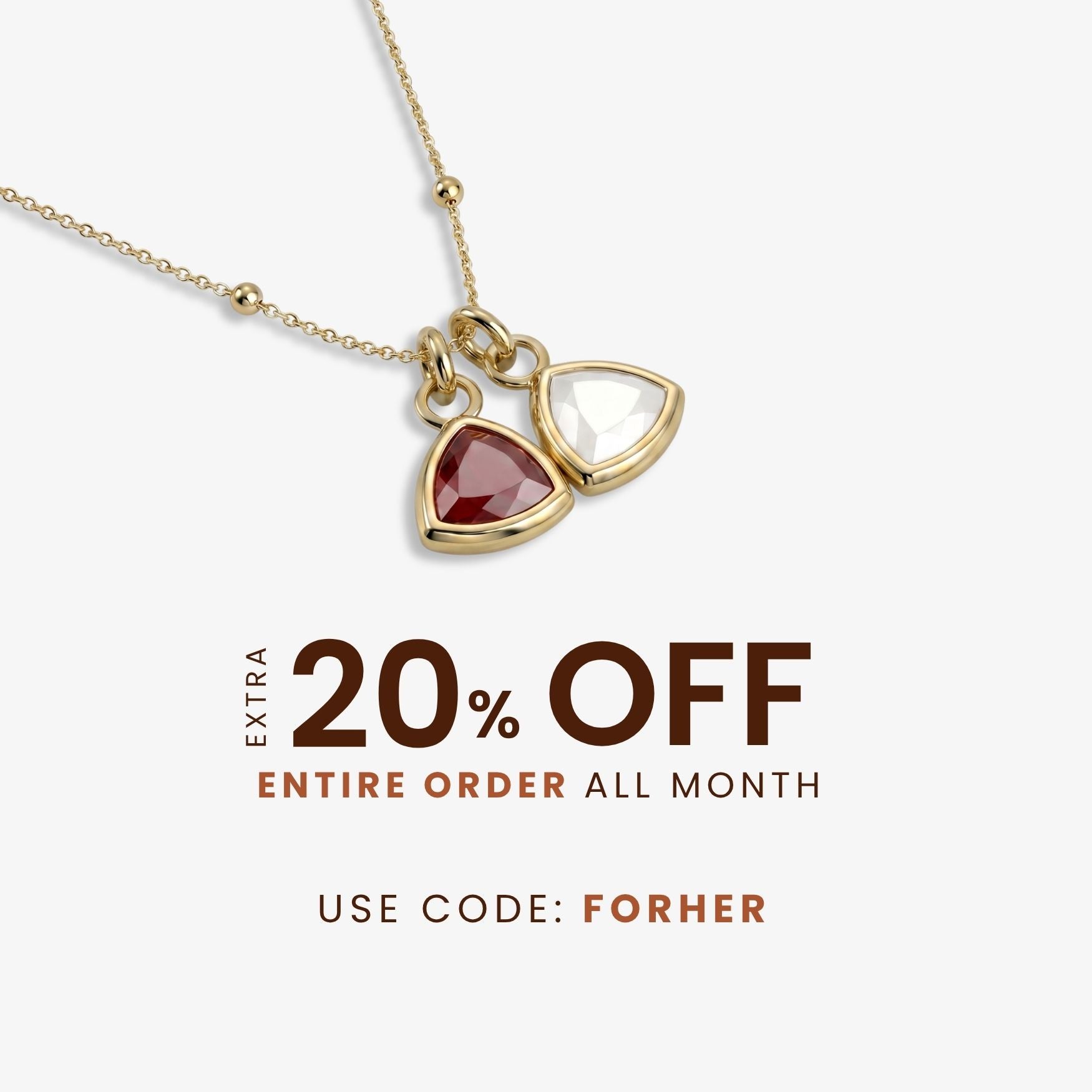 Double birthstone necklace 20% off offer