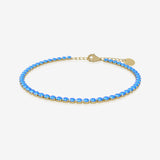 Aquamarine birthstone tennis bracelet in gold