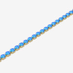Bracelet with blue gemstones on a white background