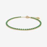 Emerald birthstone tennis bracelet in gold