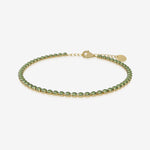 Peridot birthstone tennis bracelet in gold
