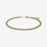 Peridot birthstone tennis bracelet in gold