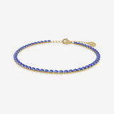 Sapphire birthstone tennis bracelet in gold