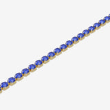 Bracelet with blue gemstones on a white background