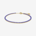 Tanzanite birthstone tennis bracelet in gold