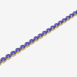 Bracelet with blue gemstones on a white background