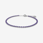 Amethyst birthstone tennis bracelet in silver