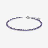 Amethyst birthstone tennis bracelet in silver