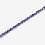 Bracelet with purple gemstones on a white background