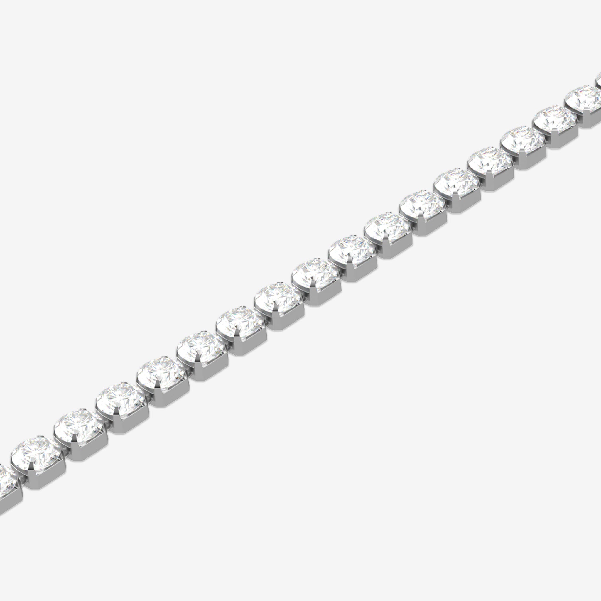 Diamond bracelet in silver on a white background
