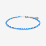 Aquamarine birthstone tennis bracelet in silver