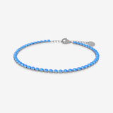 Aquamarine birthstone tennis bracelet in silver