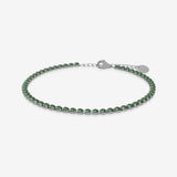 Emerald birthstone tennis bracelet in silver