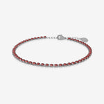 garnet birthstone tennis bracelet in silver