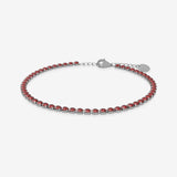 garnet birthstone tennis bracelet in silver