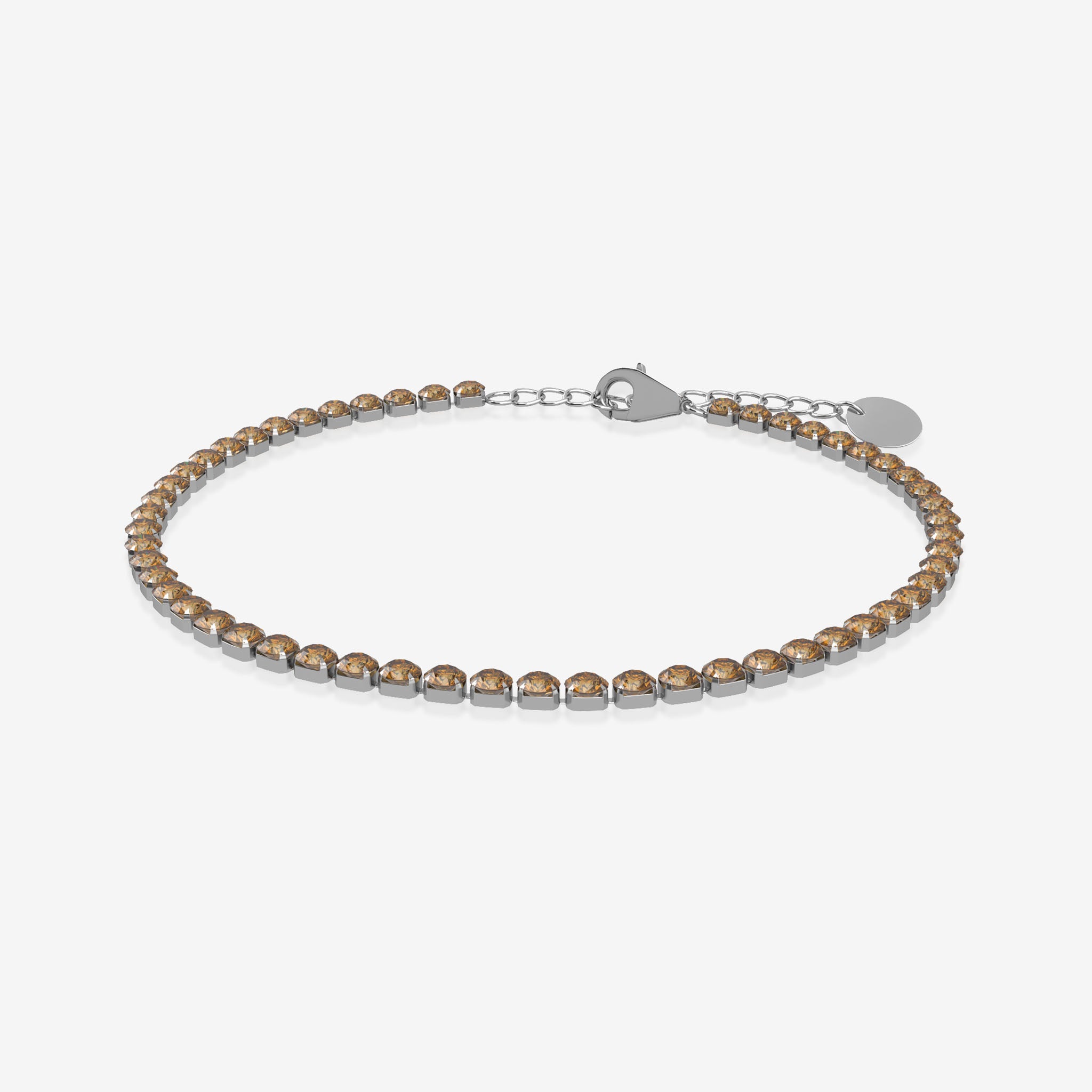 morganite birthstone tennis bracelet in silver