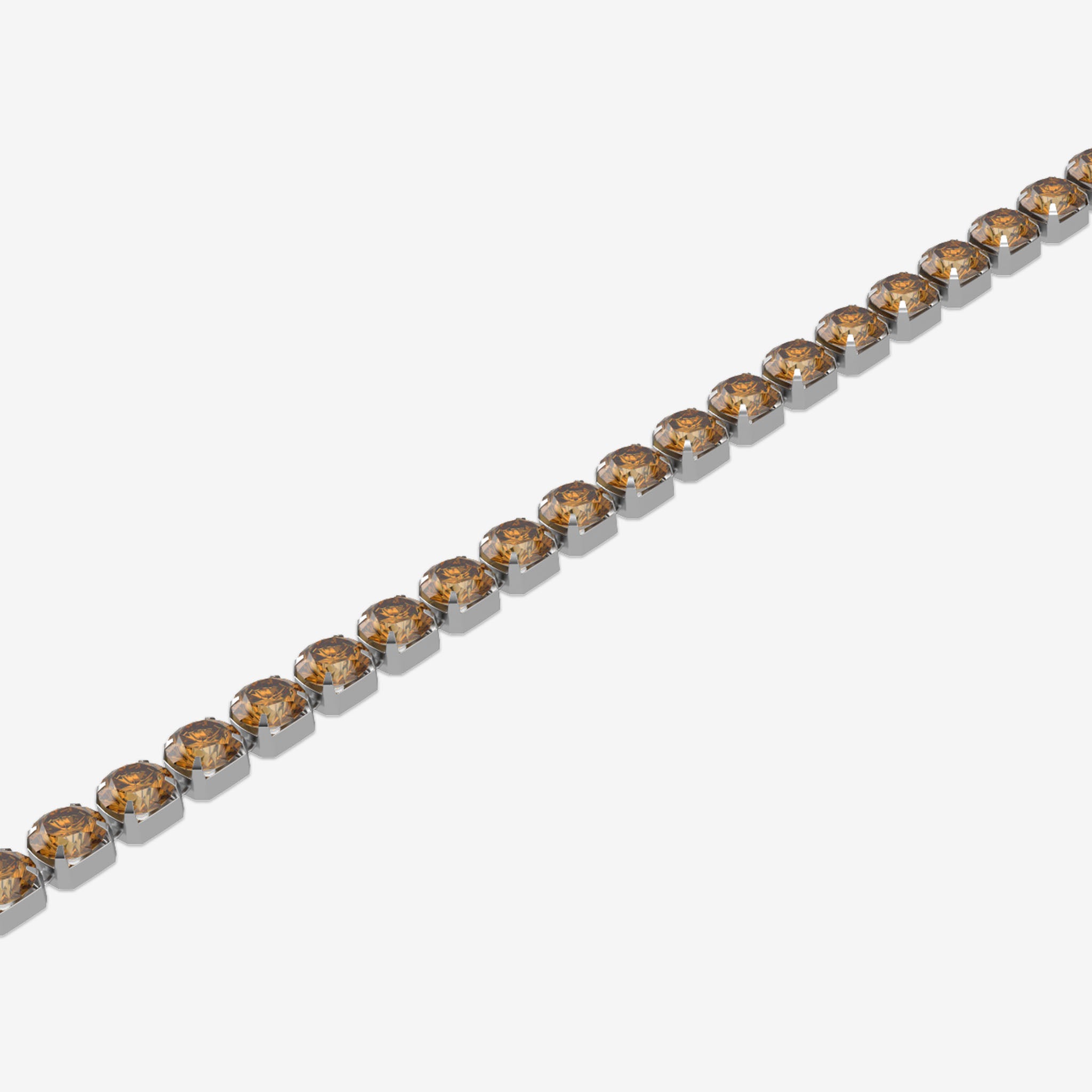 Bracelet with smoky quartz stones on a white background