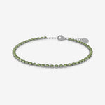 peridot birthstone tennis bracelet in silver