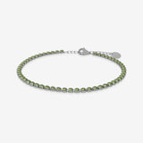 peridot birthstone tennis bracelet in silver