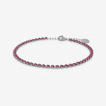 ruby birthstone tennis bracelet in silver