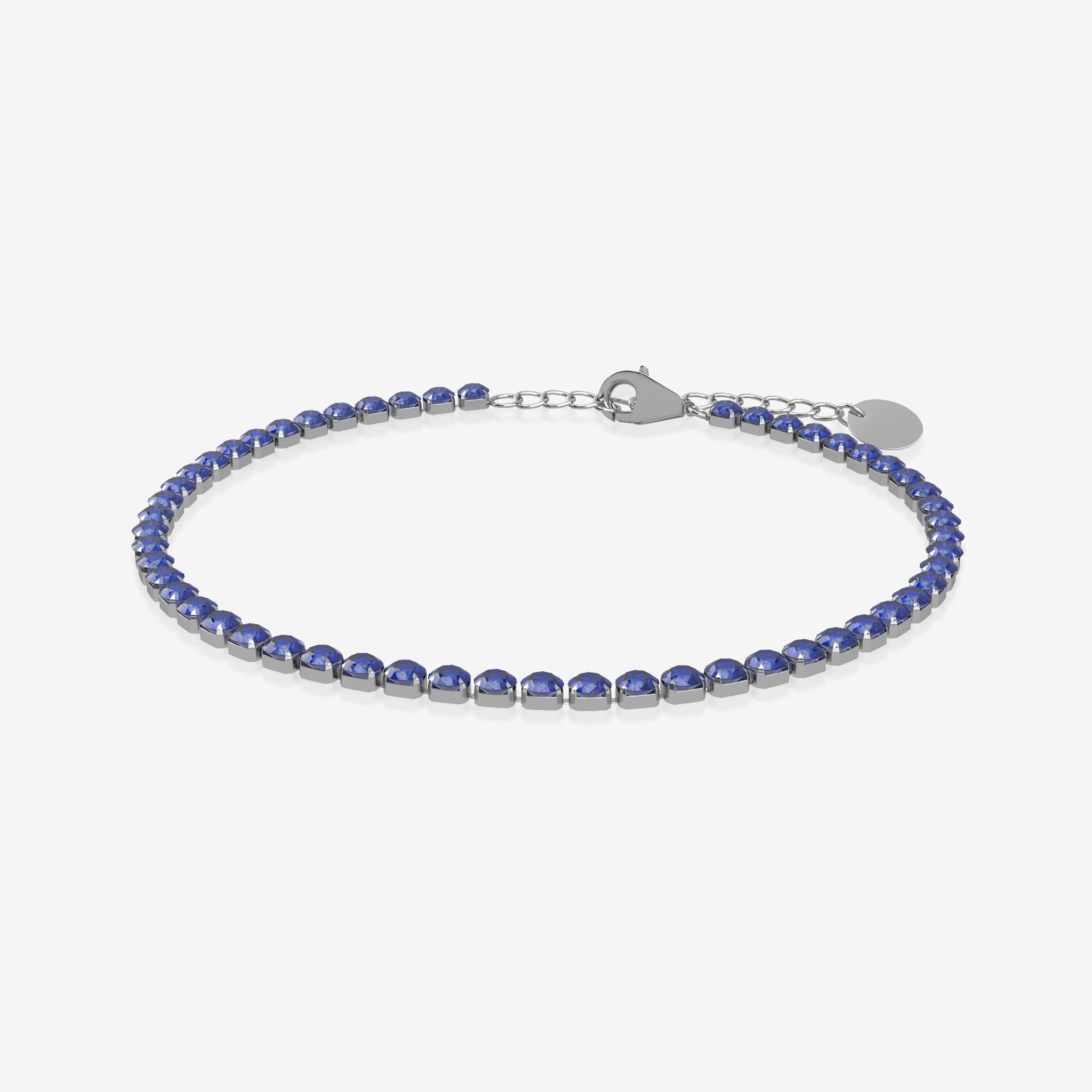 sapphire birthstone tennis bracelet in silver 