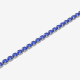 Bracelet with blue gemstones on a white background