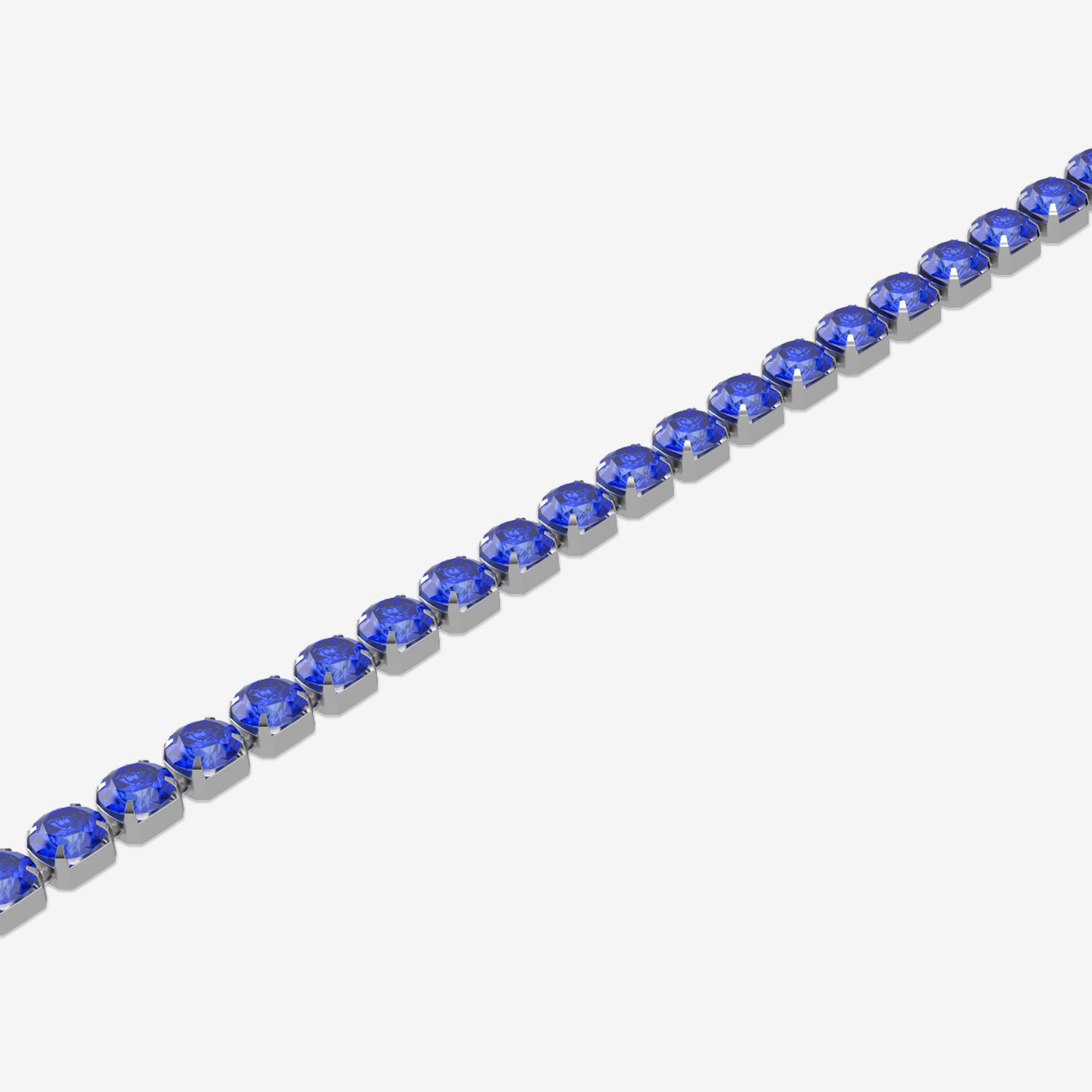 Bracelet with blue gemstones on a white background