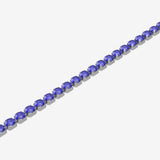 Bracelet with blue gemstones on a white background