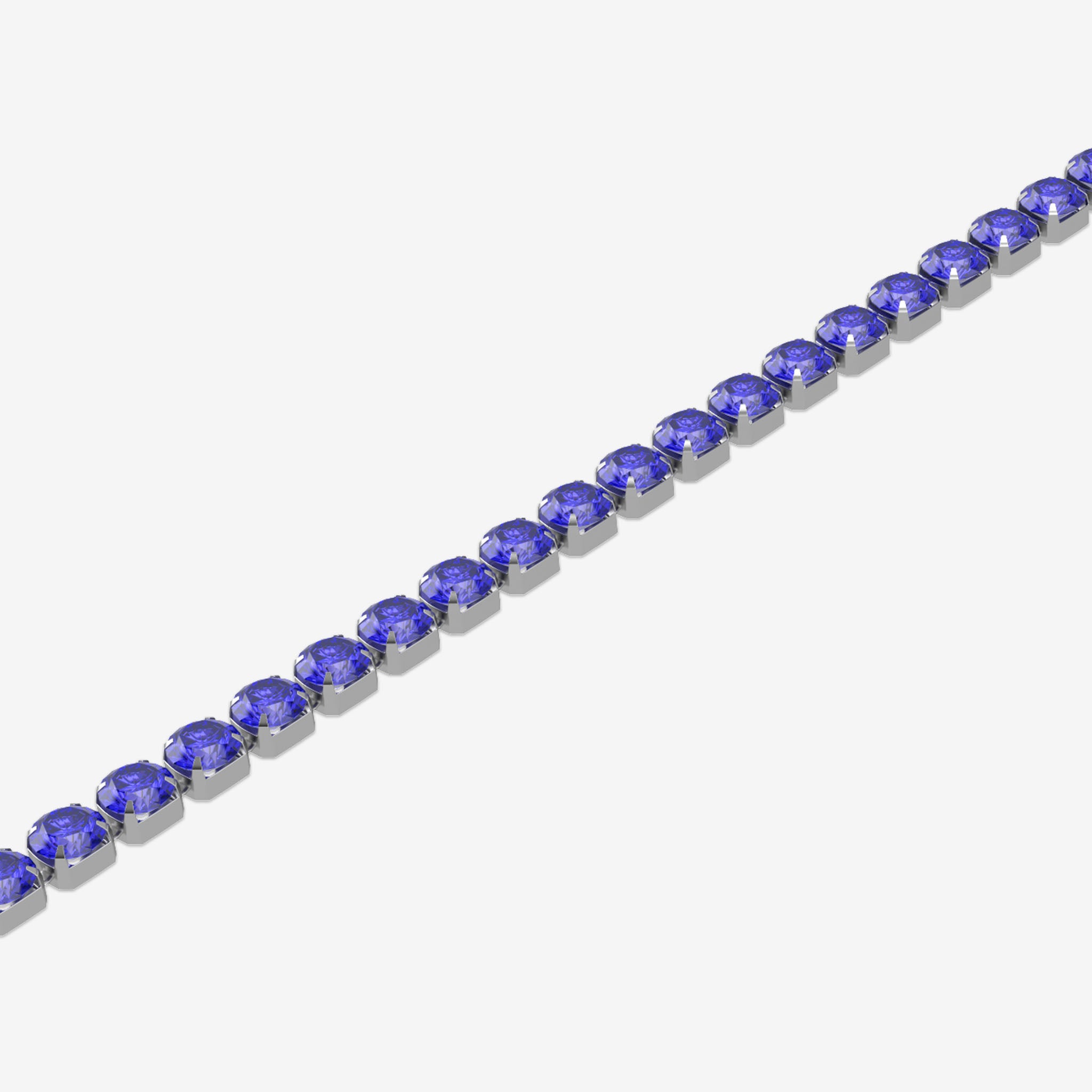 Bracelet with blue gemstones on a white background