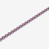 Bracelet with pink gemstones on a white background