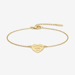 engravable love heart bracelet in gold perfect gift