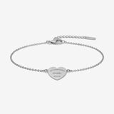 engravable love heart bracelet in silver perfect gift