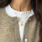 engravable love heart necklace in gold