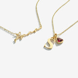 Two gold necklaces on a white background
