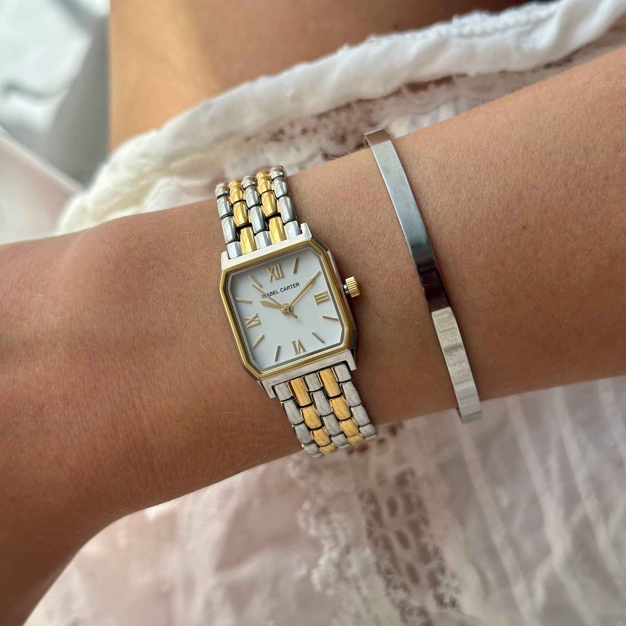 Royale Metal Watch by Isabel Carter in Two Tone Gold & Silver