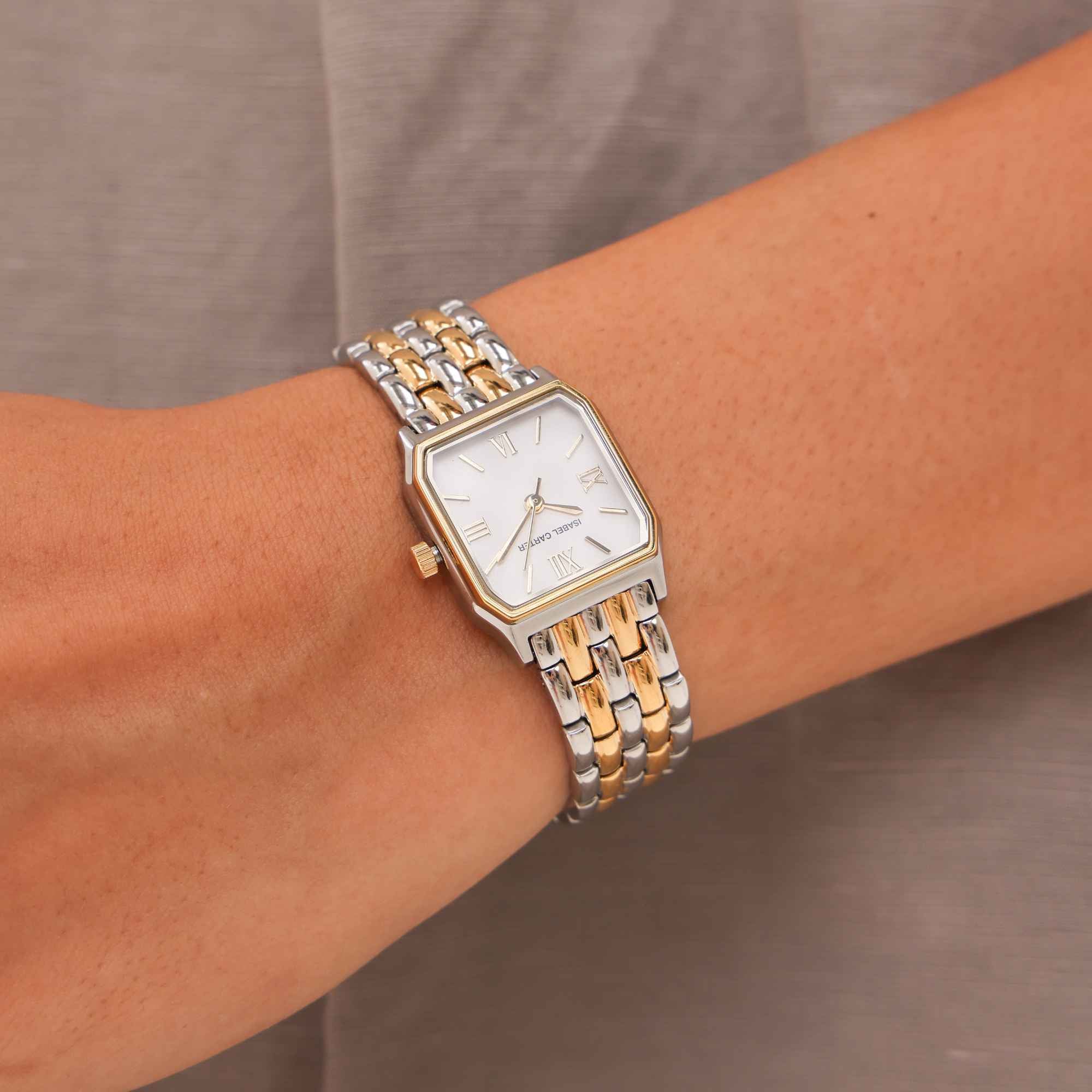 Royale Metal Watch by Isabel Carter in Two Tone Gold & Silver