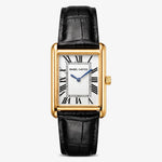 Isabel Carter Recentangle Tank Watch in Metal Gold & Genuine Leather (Sainte Watch)
