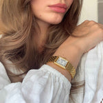Sainte Gold Steel Tank Watch