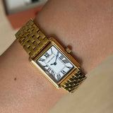 Sainte Gold Steel Tank Watch