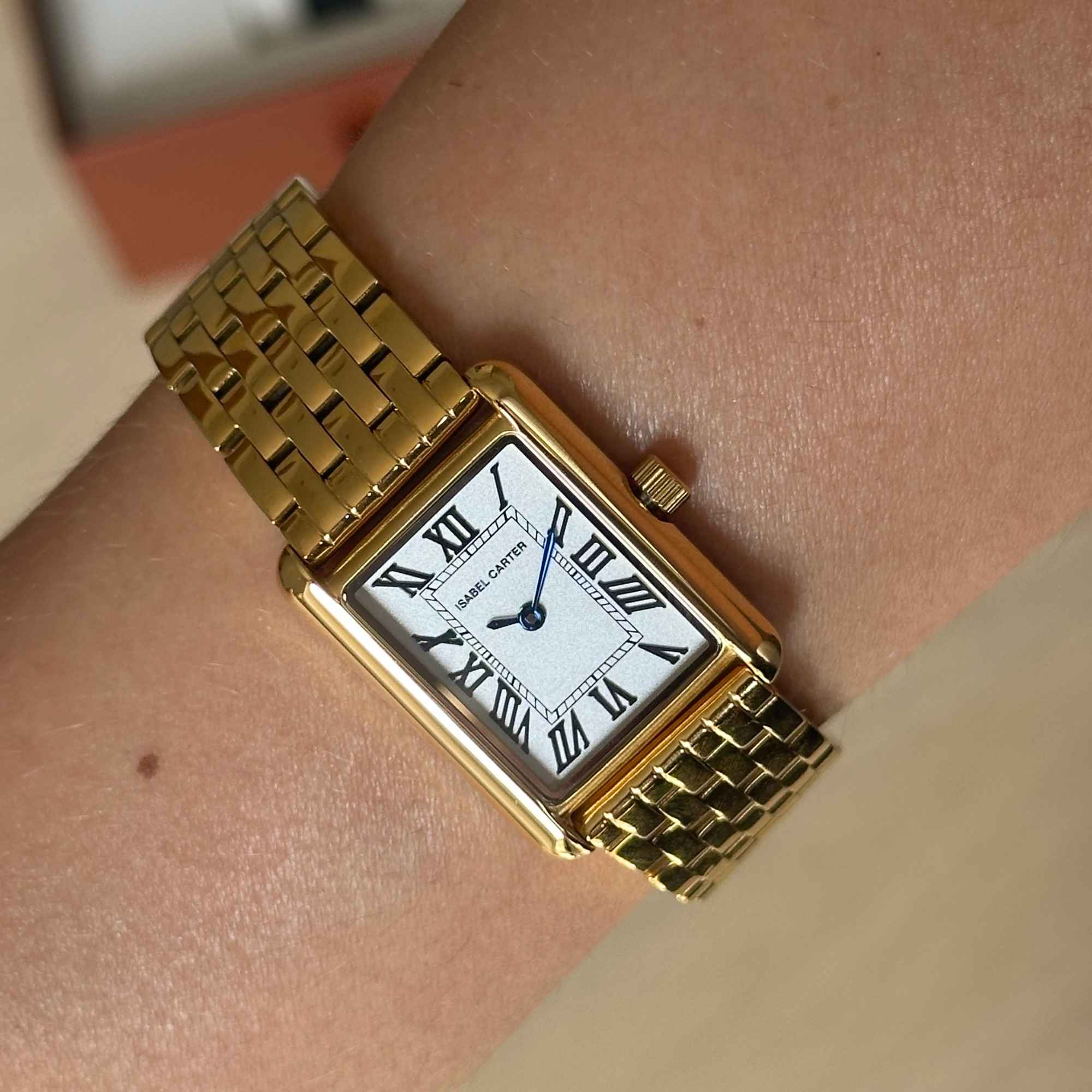Sainte Gold Steel Tank Watch