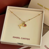 Initial Necklace with Birthstone Pendant in Gold