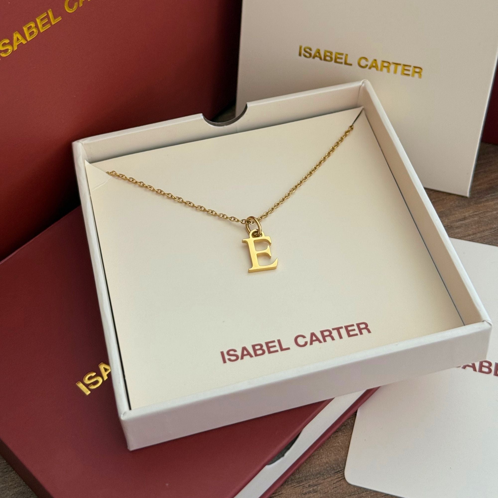 initial necklace in gold