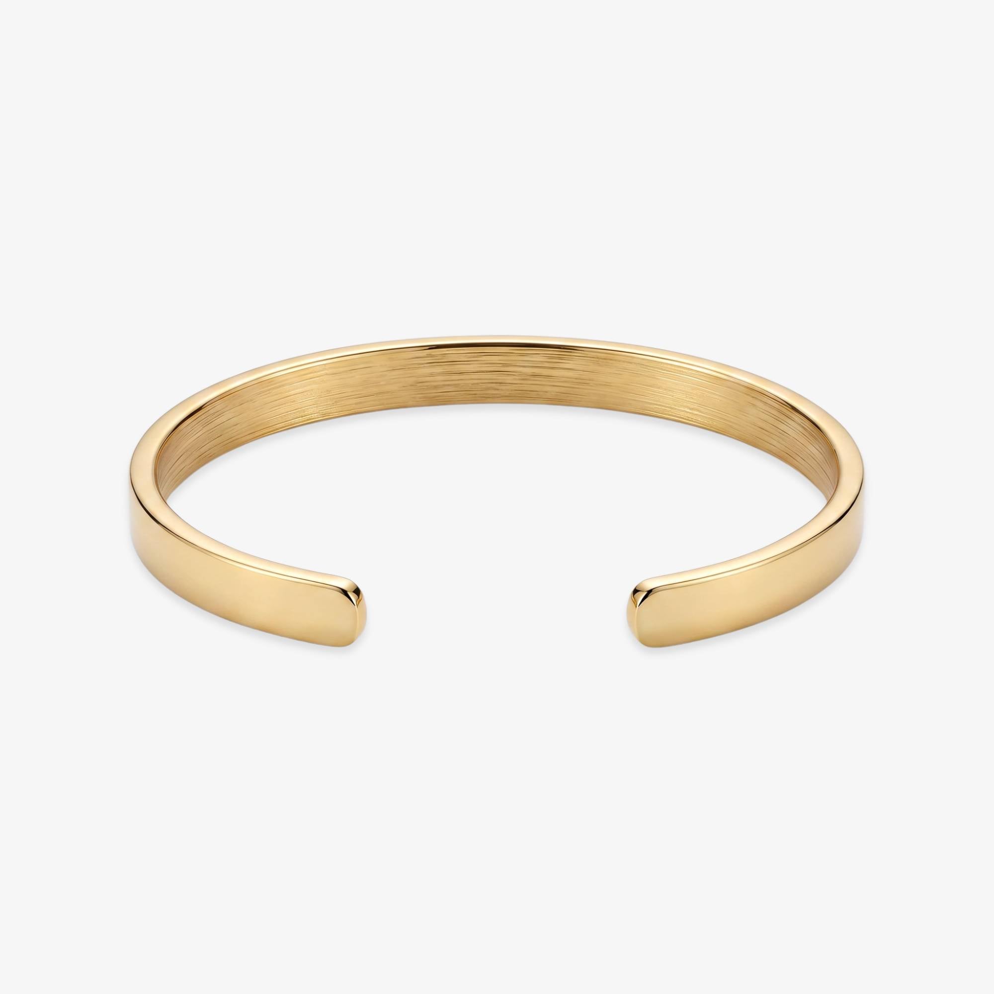 Signature C-cuff gold 18k steel bangle