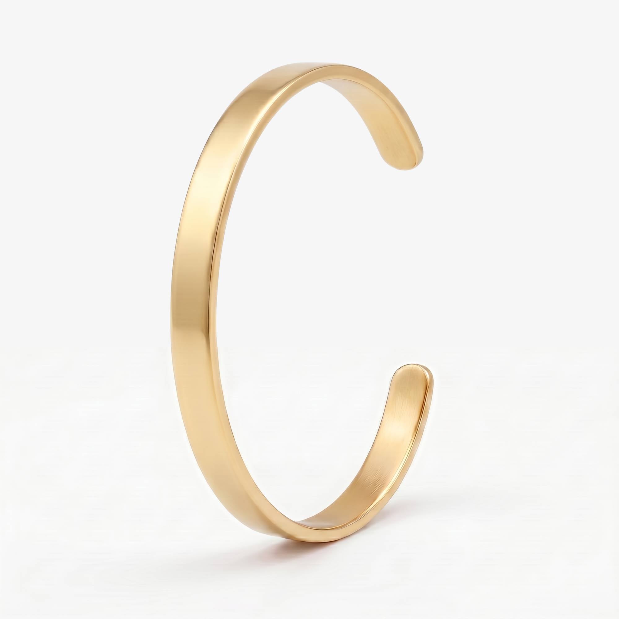 Signature C-cuff gold 18k steel bangle