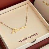 Signature name necklace in gold