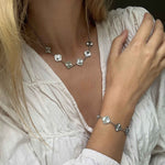 Personalised jewellery womens silver clover name bracelet and necklace