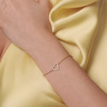 personalised womens jewellery in gold on model 