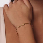 personalised womens jewellery in gold on model 