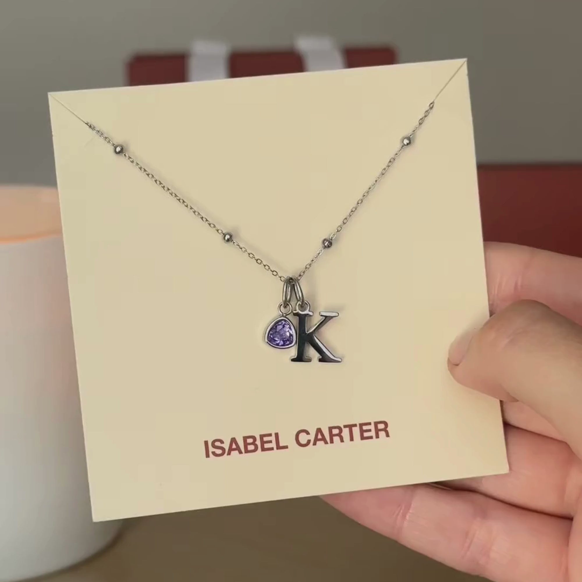 Initial & Birthstone (Silver) - On Card Video