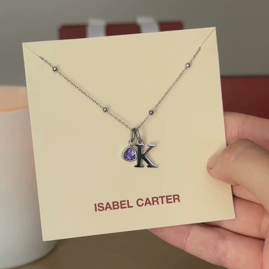 Initial & Birthstone (Silver) - On Card Video